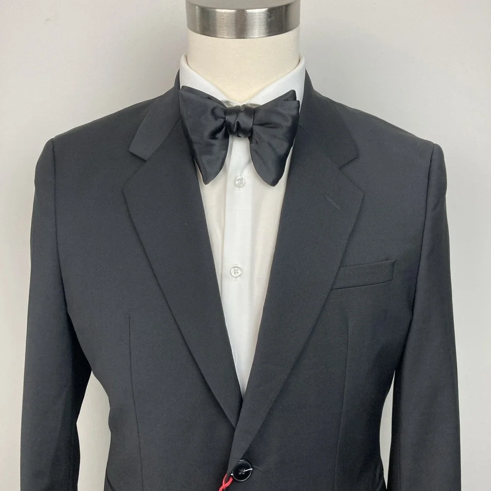 Hugo Boss Mens Slim fit Wool Suit Jacket Blazer 38S Black Solid